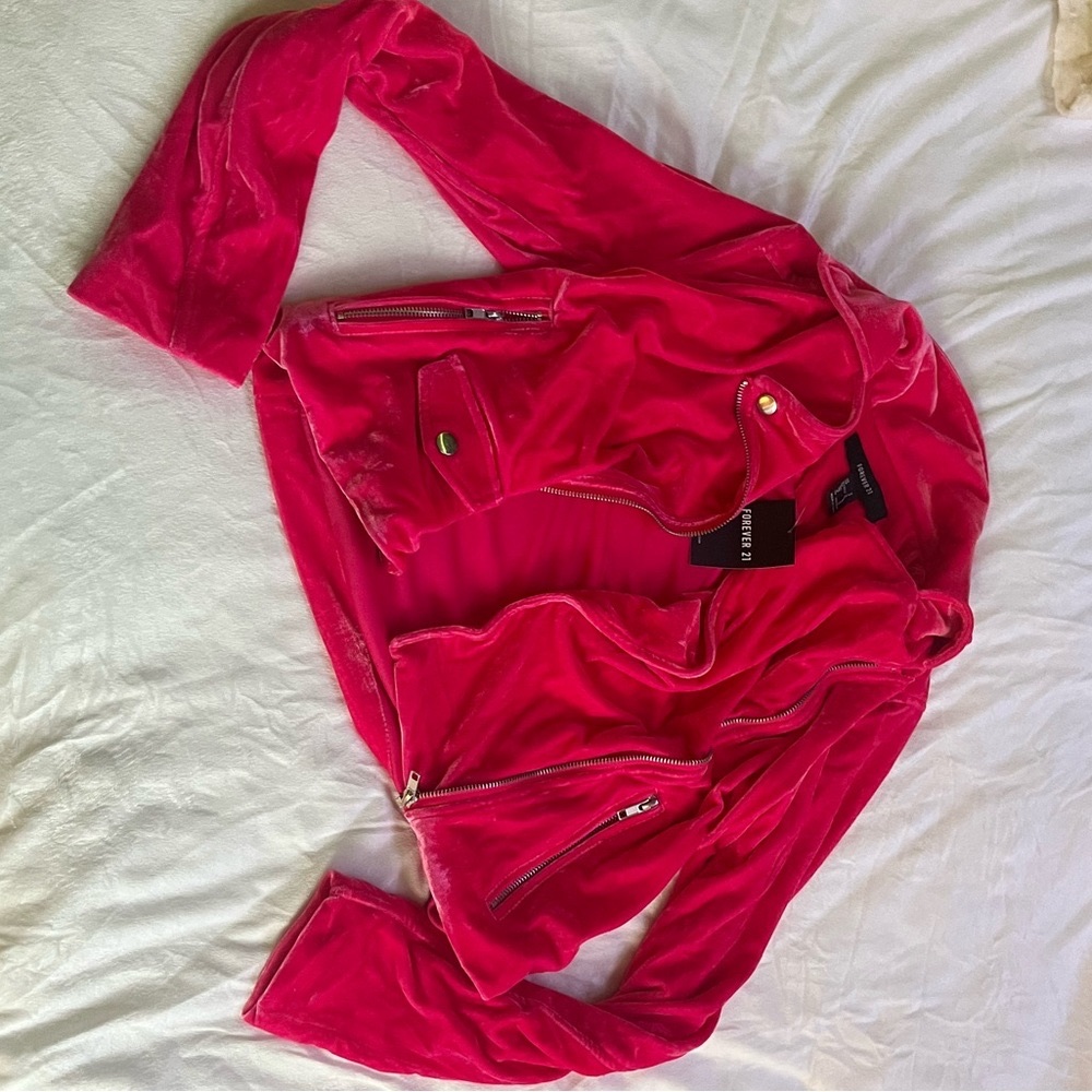 Forever 21 Velour Moto Jacket